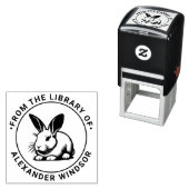 Schattigee Bunny Rabbit Line Art #3 Bibliotheek Bo Zelfinktende Stempel (In situ)