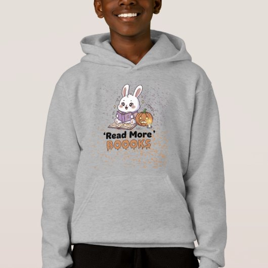 Schattigee Bunny Reading Hoodie – Lees meer BOEKEN (Voorkant)