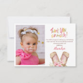 Schattigee Bunny Roze Meisje Bedankt Verjaardag (Voorkant)