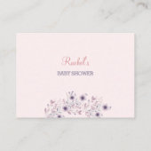 Schattigee Bunny Roze Paarse Meisje Baby shower Sp Informatiekaartje (Achterkant)