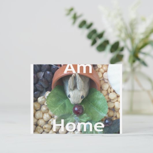 Schattigee Bunny Snacking Briefkaart (Staand voorkant)