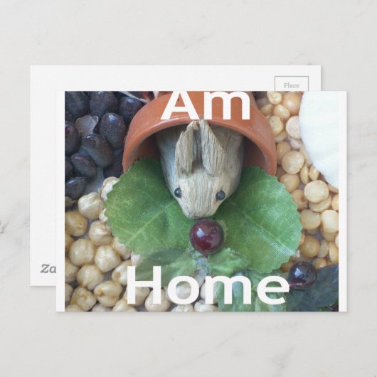 Schattigee Bunny Snacking Briefkaart (Voorkant / Achterkant)