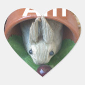 Schattigee Bunny Snacking Hart Sticker (Voorkant)