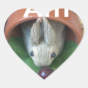 Schattigee Bunny Snacking Hart Sticker