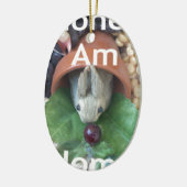 Schattigee Bunny Snacking Keramisch Ornament (Links)