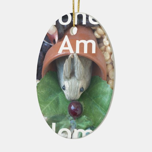 Schattigee Bunny Snacking Keramisch Ornament (Links)