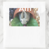 Schattigee Bunny Snacking Rechthoekige Sticker (Tas)