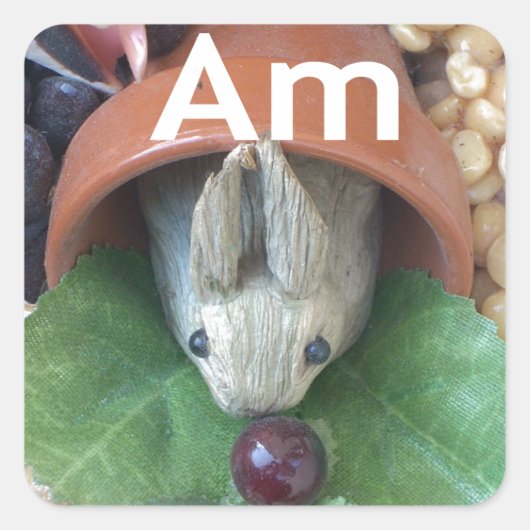 Schattigee Bunny Snacking Vierkante Sticker (Voorkant)