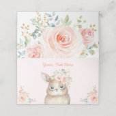 Schattigee Bunny Soft Blush Gold Waterverf Bloemen Plaatskaartje (Buitenkant ongevouwen)