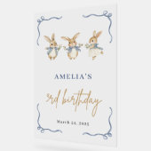 Schattigee Bunny Spring Kind 3e verjaardag feest w Acryl Bord (Hoek)