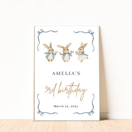 Schattigee Bunny Spring Kind 3e verjaardag feest w Poster