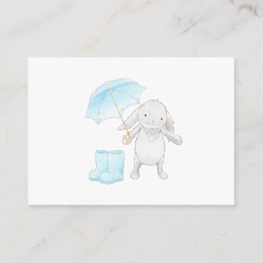 *~* Schattigee Bunny Umbrella Blue Luier Raffle Informatiekaartje (Achterkant)