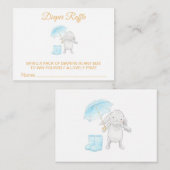 *~* Schattigee Bunny Umbrella Blue Luier Raffle Informatiekaartje (Voorkant / Achterkant)