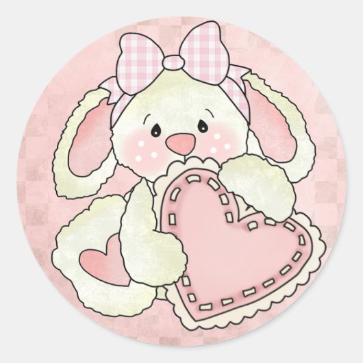 Schattigee Bunny Valentijn Stickers (Voorkant)