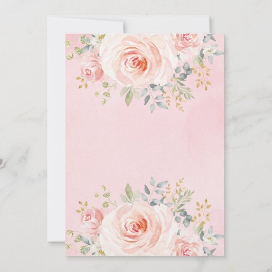 Schattigee Bunny Verjaardag Blush Pink Rose Rabbit Kaart (Achterkant)