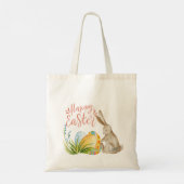 Schattigee Bunny Waterverf Eieren Paas Canvas tas (Achterkant)