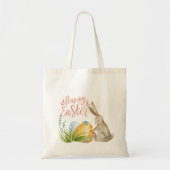Schattigee Bunny Waterverf Eieren Paas Canvas tas (Voorkant)