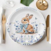 Schattigee Bunny Wildflowers Baby shower Boy Papieren Bordje