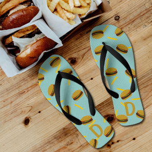Schattigee Burger en Fries Fast Food Pattern Teens Teenslippers