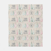 Schattigee Burlap Stamp Christmas Tree Pattern Fleece Deken (Voorkant)