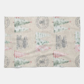 Schattigee Burlap Stamp Christmas Tree Pattern Theedoek (Horizontaal)