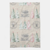 Schattigee Burlap Stamp Christmas Tree Pattern Theedoek (Verticaal)