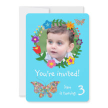 Schattigee Butterfly Flowers Boys Verjaardagsfeest