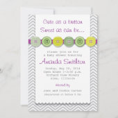 Schattigee Button Baby shower uitnodiging (Voorkant)