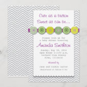 Schattigee Button Baby shower uitnodiging (Voorkant / Achterkant)