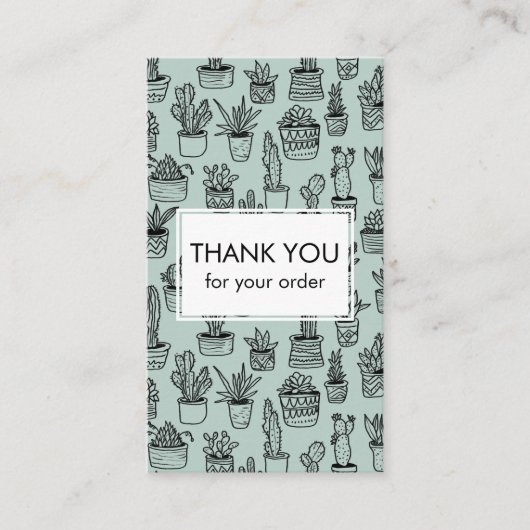 Schattigee Cacti & Succulenten QR Code Bestellen D Visitekaartje (Voorkant)