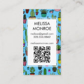 Schattigee Cacti & Succulenten QR Code Bestellen D Visitekaartje (Achterkant)