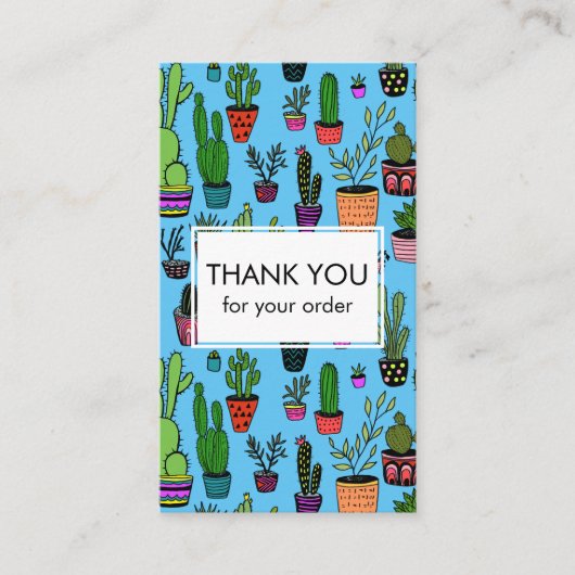 Schattigee Cacti & Succulenten QR Code Bestellen D Visitekaartje (Voorkant)