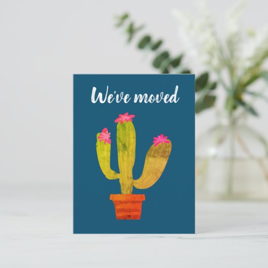 Schattigee cactus adreswijziging We hebben briefka Briefkaart (Staand voorkant)