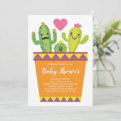 Schattigee Cactus Baby shower Kleurrijk Zuidwest Kaart (Staand voorkant)