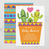Schattigee Cactus Baby shower Kleurrijk Zuidwest Kaart (Voorkant / Achterkant)