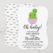 Schattigee Cactus Baby shower Succulent Plant Uitn Kaart (Voorkant / Achterkant)