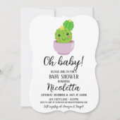 Schattigee Cactus Baby shower Succulent Plant Uitn Kaart (Voorkant)