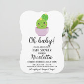 Schattigee Cactus Baby shower Succulent Plant Uitn Kaart (Staand voorkant)