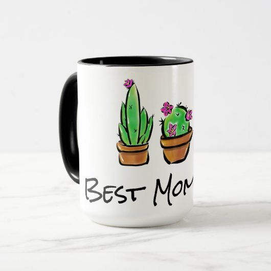 Schattigee Cactus cactussen vetplanten beste moede Mok (Voorkant links)