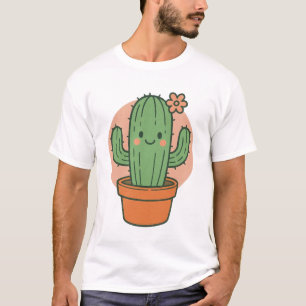 Schattigee Cactus Cartoon PNG   Kawaii Plant Clipa T-shirt