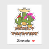 Schattigee cactus familie sticker (Vel)