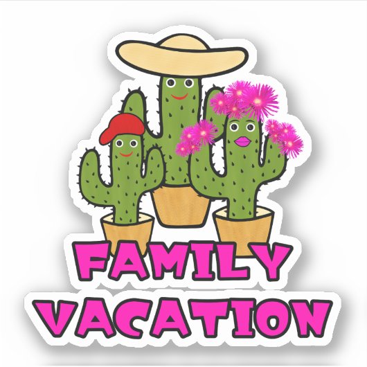 Schattigee cactus familie sticker (Voorkant)