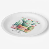 Schattigee Cactus Fiesta Baby shower Papieren Bordje (Gekanteld)
