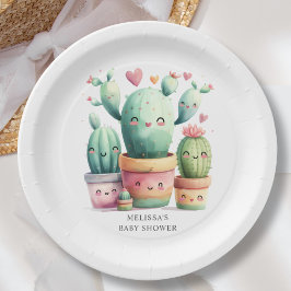 Schattigee Cactus Fiesta Baby shower Papieren Bordje