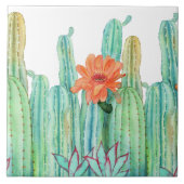 Schattigee Cactus Floral Botanical Tegeltje (Voorkant)