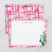 Schattigee Cactus gepersonaliseerde briefpapier Notitiekaartje (Voorkant / Achterkant)