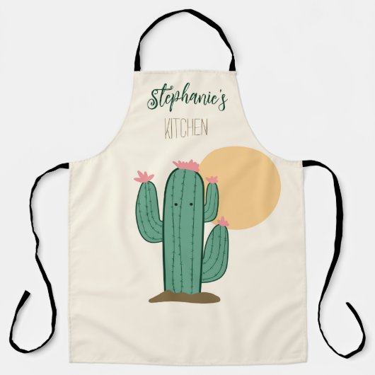 Schattigee Cactus gepersonaliseerde keuken Schort (Voorkant)