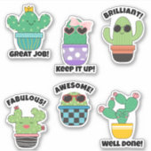 Schattigee Cactus Goede Baan Student Aanmoediging Sticker (Voorkant)