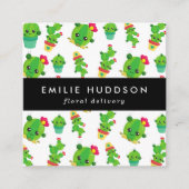 Schattigee Cactus, Groene Cactus, Bloemenwinkel, B Vierkante Visitekaartje (Voorkant)