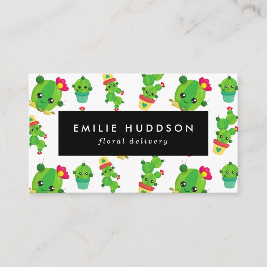 Schattigee Cactus, Groene Cactus, Bloemenwinkel, B Visitekaartje (Voorkant)